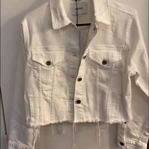 Pistola white distressed jean jacket NWT